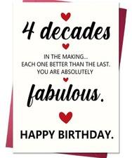 MQMRYeto Funny 40th Birthday Card Gifts for Women Men, Happy 5x7 inch, Multi picture