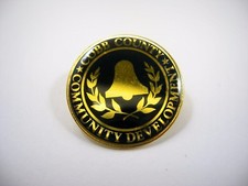 Vintage Cobb County GA Community Development Lapel Pin Gold Tone Black Bell Logo picture