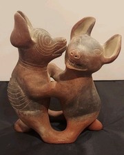 Vintage Colima Dancing Dogs Mexican Pottery Folk Art picture