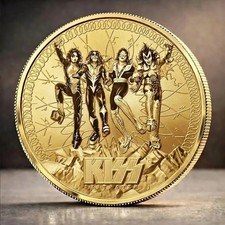 KISS Destroyer Album Coin Gold Rock Band Gene Simmons Paul Stanley Challenge Coi picture
