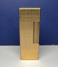 Vintage Dunhill Rollagas Gold Plated Lighter Hobnail PAT 24163 Switzerland picture