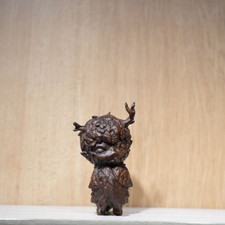 Artisanal Hirono Xiaoye Feather Figurine, Bird Horn Shape, Gift For Pop Mart Fan picture