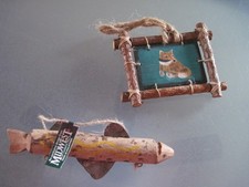 Rustic Cabin Christmas Ornaments Midwest Set of 2 NWT picture