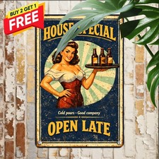 Funny Free Beer Tomorrow Retro Tin Sign Humorous Tavern Bar Pub Wall Decor 8x12 picture