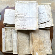 Mega Lot of 72 Antique English Legal Documents 1815–1905 Indentures Wills Deeds picture