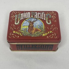Vintage Union Pacific Railroad Unused Sealed Playing Cards Tin Omaha Set picture