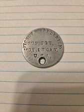 WW1 US DOG TAG FOR A SUPPLY SERGEANT IN CAVALRY GREAT RESEARCH POTENTIAL FOR... picture