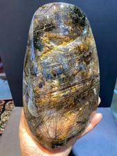 5.8LB Rare Top Natural Copper black Rutilated Quartz Crystal Mineral specimens picture