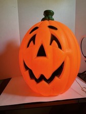 Vintage General Foam Halloween Pumpkin Jack O Lantern Blow Mold  Large 24