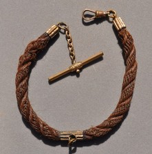 #2 BEAUTIFUL MOURNING HAIR WATCH FOB CHAIN picture
