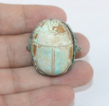 UNIQUE HANDMADE ANCIENT EGYPTIAN PHARAONIC KINGDOM RING SCARAB (NM) picture