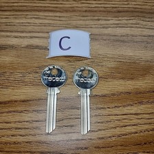 (2) Medeco KYB-106600-S1-43 Biaxial 6 Pin Key Blank Round Bow For S1-43 Keyway picture