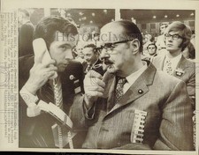 1972 Press Photo Senator Hugh Scott, E. John Heinz III at Miami Beach Convention picture