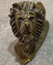 Vintage Shona Stone Lion Sculpture Zimbabwe Serpentine Art 7.5
