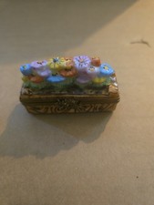 Authentic Limoges Box France -  Flower Planter Box of Flowers - Signed/ Numbered picture