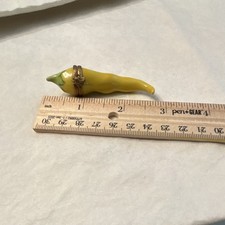 Limoges France Peint Main Hinged Trinket Box Yellow Pepper picture
