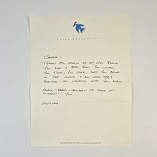 Vintage Alton Brown Signed Jayan Productions Letterhead Good Eats Food Network  picture
