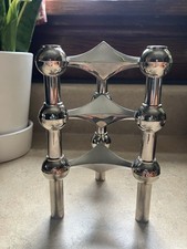 Vintage Stoff Fritz Nagel MCM Stacking Candle Holders BMF Atomic Chrome Set Of 3 picture