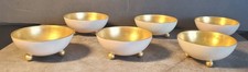 Set of 6 Antique Haviland Limoges France Porcelain Footed Salt Cellars Gold 3.5