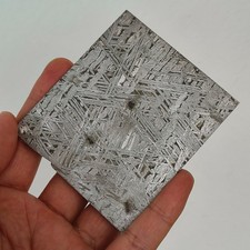 Natural Aletai Iron Meteorite 0.5 mm Thin Cut Slabs Rectangle Etch Glaze Seal picture
