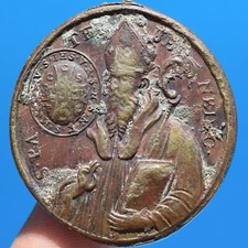 AWESOME 1700s ST BENEDICT CROSS RELIGIOUS MEDALLION OLD SPANISH MEDAL 43 grams picture