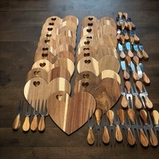 Lot 21 Wood Small Heart Charcuterie Board 8 Inch Wedding Gift Love picture