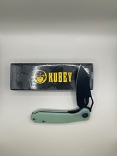 Kubey Drake Folding Knife, Jade G-10 Handles, Black Plain Blade KU310D picture