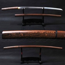 Rosewood Shirasaya Katana T10 CarbonSteel Japanese Samurai Sharp Practical Sword picture