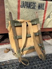 Vintage 1920s -30s OAK Wood frame U.S. Navy Canvas Trapper Backpack - Military picture