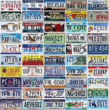 50 Decorative Metal License Plates - USA Wall Decor for Man Cave & Garage picture