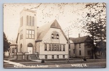 J90/ Waverly Iowa RPPC Postcard c1910 Baptist Church and Parsonage  161 picture