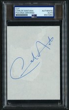Carlos Santana signed autograph 3.5x5 Guitarist / Woodstock Cut RC PSA Slabbed picture