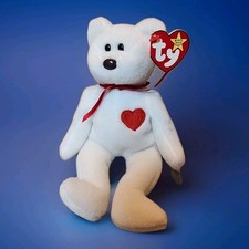 ULTRA RARE VINTAGE TY BEANIE BABIES VALENTINO BEAR 1993 RETIRED PE BEAN BAG (ERR picture