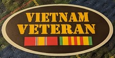 Vietnam Veteran with Ribbons Vietnam Vet 3 inch Vinyl Sticker picture
