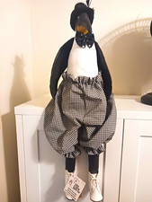 Whimsical Farm House Hand-Painted Penguin Figurine 