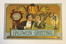 Vtg. Halloween Greeting Embossed Divided Back Postcard-Posted 1911-HTF- picture