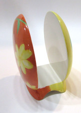 Retro 2000's Avon Collection Luau Orange Yellow Flowers Porcelain Napkin Holder picture