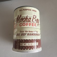 VINTAGE BOB'S BIG BOY MOCHA BOY COFFEE 1 LB. CAN FULL SEALED picture