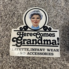 Vintage “Here Comes Grandma” Layette, Infant wear, Display Menu Sign Cardboard picture