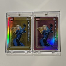 Topps 26 Chrome Marvel (2) Invisible Woman Pink & Gold Refractor /50 & /250 Lot picture