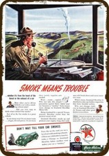 1941 FOREST RANGER Lookout Tower TEXACO Vntge-Look DECORATIVE REPLICA METAL SIGN picture