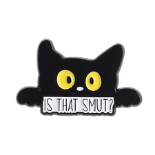 31 Types Cartoon Punk Black Peeping Cat Brooch Enamel Pins Cute Cat Reading picture