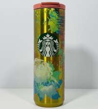 New Starbucks Spring 2021 Spring Metallic Floral 16 Fl Oz. Coffee Tumbler Rare picture