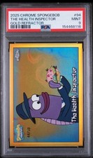Topps 2025 Chrome SpongeBob #94 The Health Inspector Gold Refractor 44/50 PSA 9 picture
