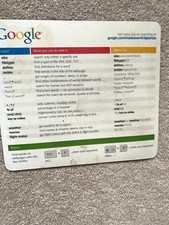 Google Search Tips & Shortcuts Quick Reference Card Mouse Pad. Vintage 90s picture