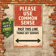 No Stupid People Beyond This Point Retro Funny Quote Metal Tin Sign picture