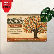 Ohana Family Slogan Quote Sign Metal Plaque Retro Living Room Wall Decor picture