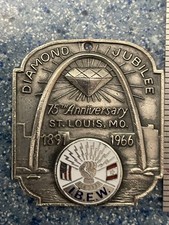 Vintage IBEW-75th Anniversary -Diamond Jubilee-1891-1966-Union Medal Pendant  picture