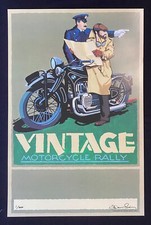 SIGNED Dennis Simon BWW R11 Vintage Motorcycle Rally Poster Ltd Ed 1/300 picture