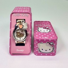 Vintage 2008 Sanrio Hello Kitty Watch with Charms and Heart Tin Case picture